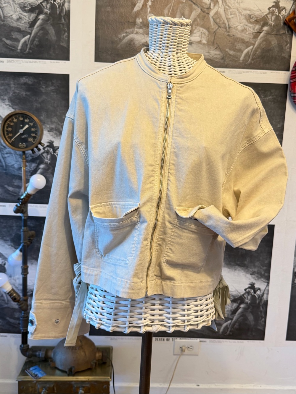 PAIGE Cream Zip Utility Jacket